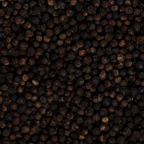 Close-up of a pile of black peppercorns